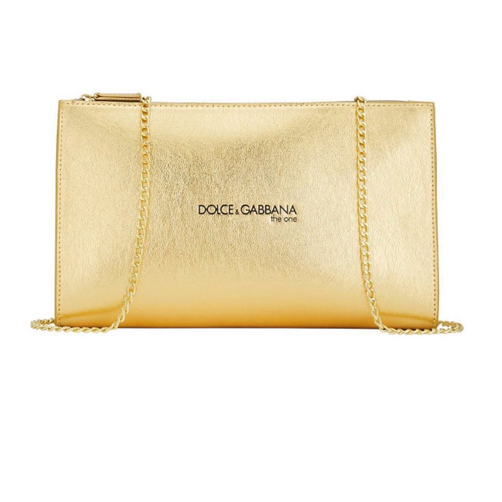 Dolce & Gabbana Gold Clutch with Chain